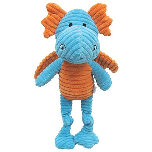 FouFit Knotted Dragon Dog Toy Orange and Blue Small