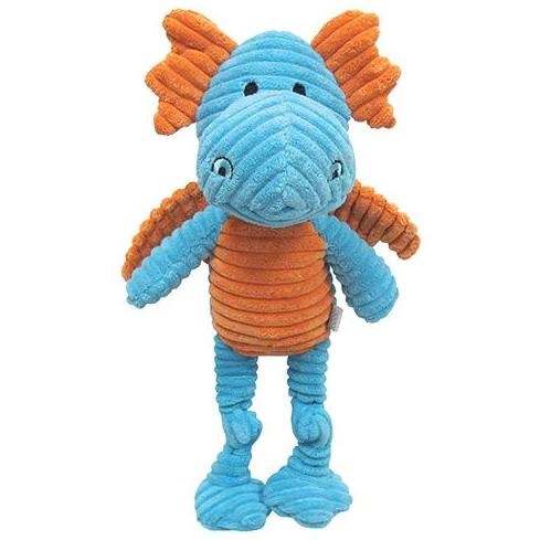 FouFit Stuffed Dog Toy Knotted Dragon Blue and Orange Large